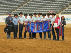 Upper School National Champion Team. Caroline Gute, Ellexxah Maxwell, Sophia Christy, Jessica Drown, Erika Lundquist, Anna Hollenack